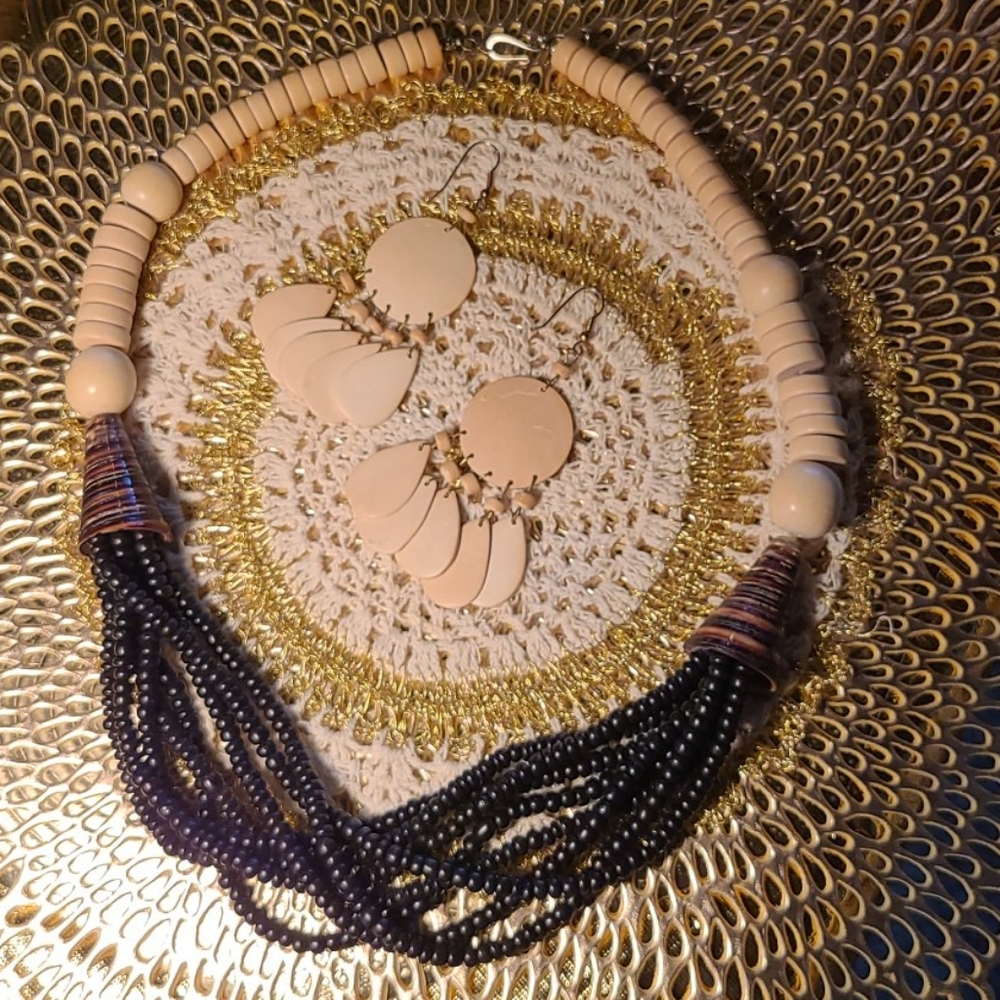 Retro Chic Beaded Statement Necklace